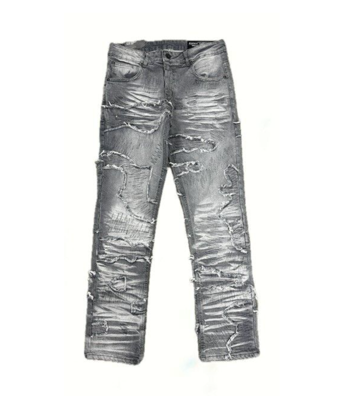 Men's Straight Fit Fashion Jeans - Grey (MS-80373)