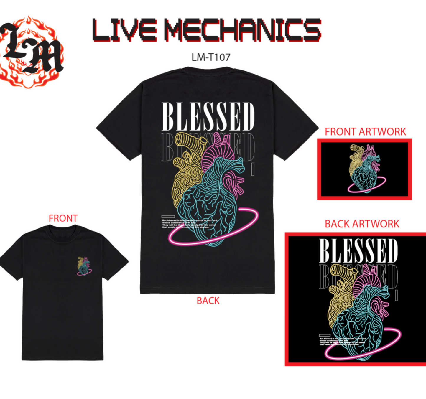 Blessed T (LMT-107) - Black Tee