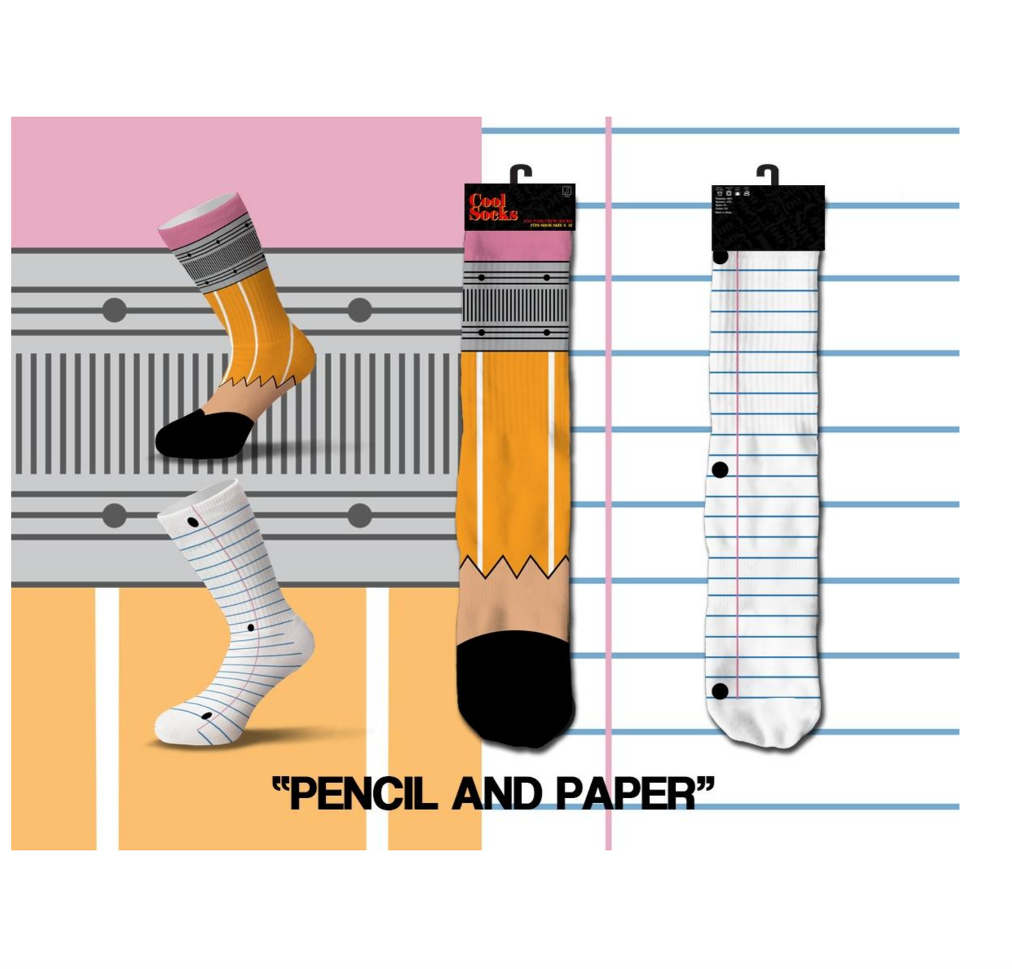 ODD SOX Pencil & Paper Crew Socks