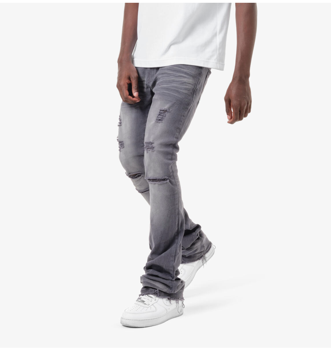 333249 Grey Super Stretch Stack Jeans