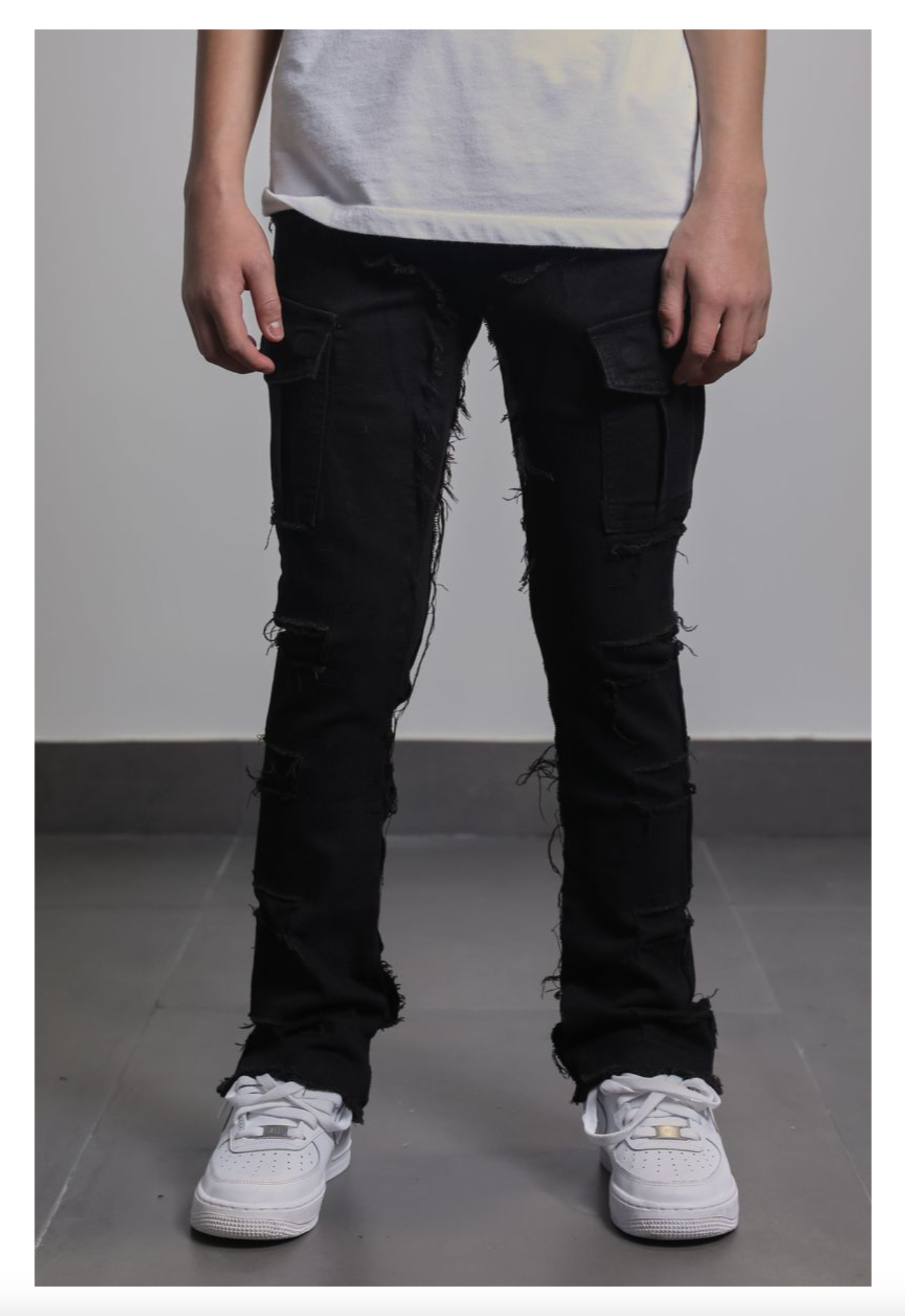 Santo Stacked Jeans (AJK3030 Jet Black)
