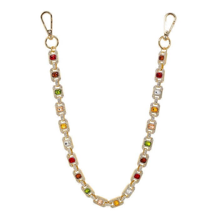Bling Gemstone Wallet Chain - Gold and Silver Streetwear Chain