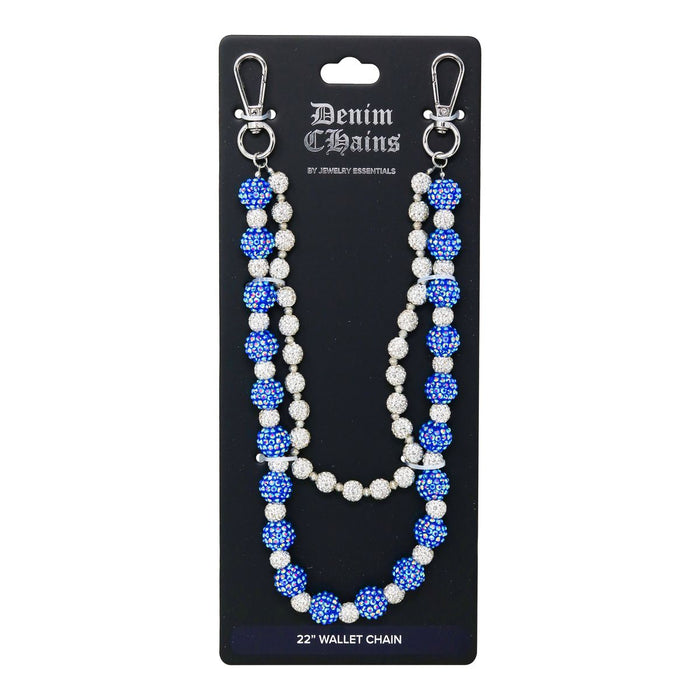 Layered Beaded Chain Necklace - Blue and Red Streetwear Chain