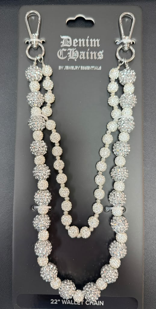 Layered Beaded Chain Necklace - Silver and Black Streetwear Chain
