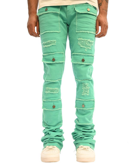 Doctrine Denim Teal Stacked Savant Jeans