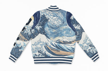 Wave Off Kanagawa Tapestry Jacket - Blue