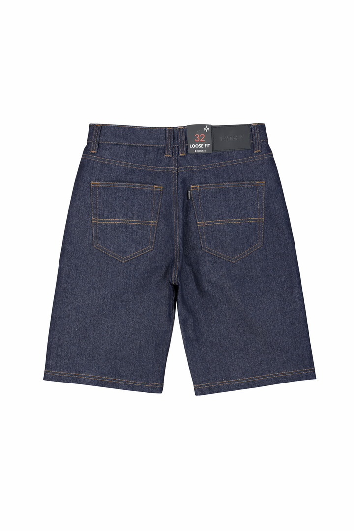 Brown Stitch Denim Jorts - Blue
