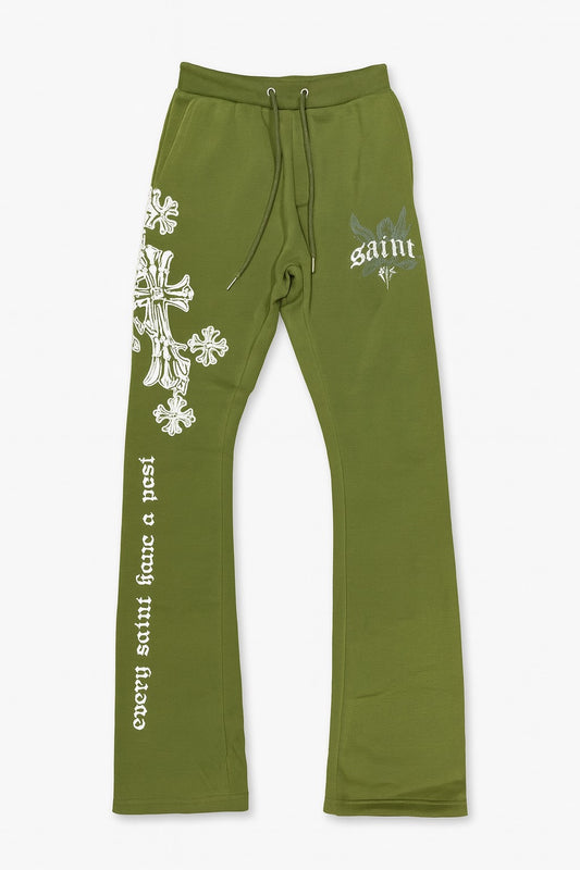 Saint Stacked Sweats - Green