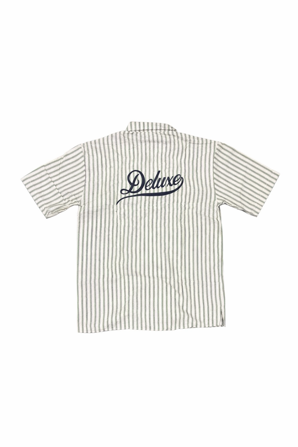 Deluxe Button Up - Striped Green