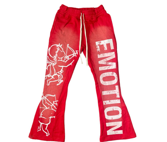 “Cupid” Flare Sweatpants - Red