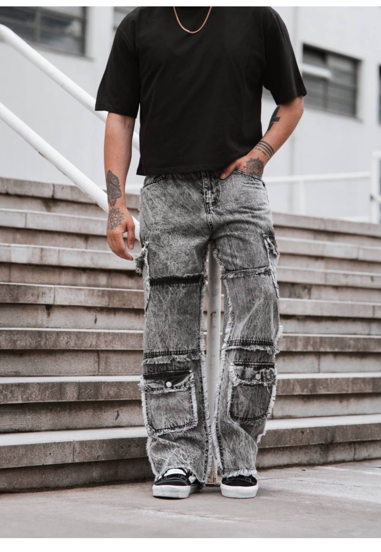 Baggy Fit " Wide Jeans " - Grey