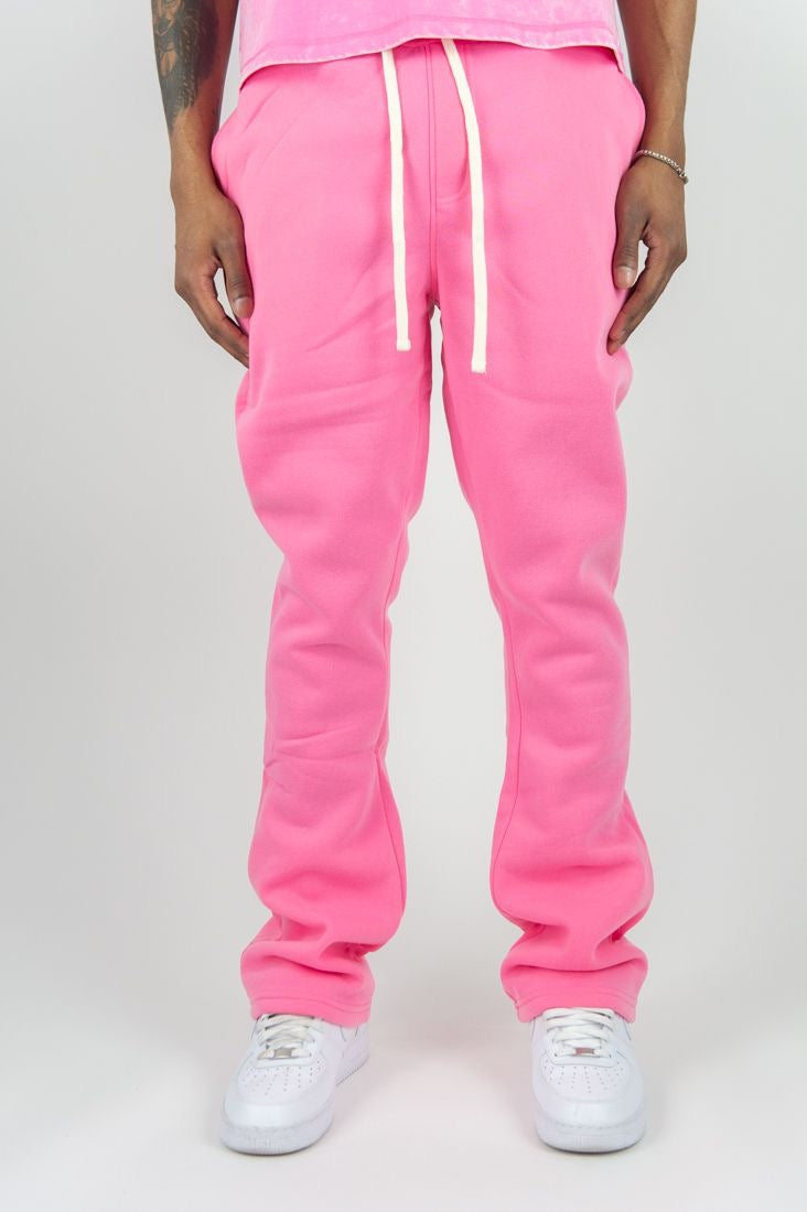 Stacked Fleece Pants - Pink