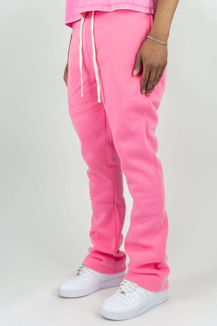 Stacked Fleece Pants - Pink