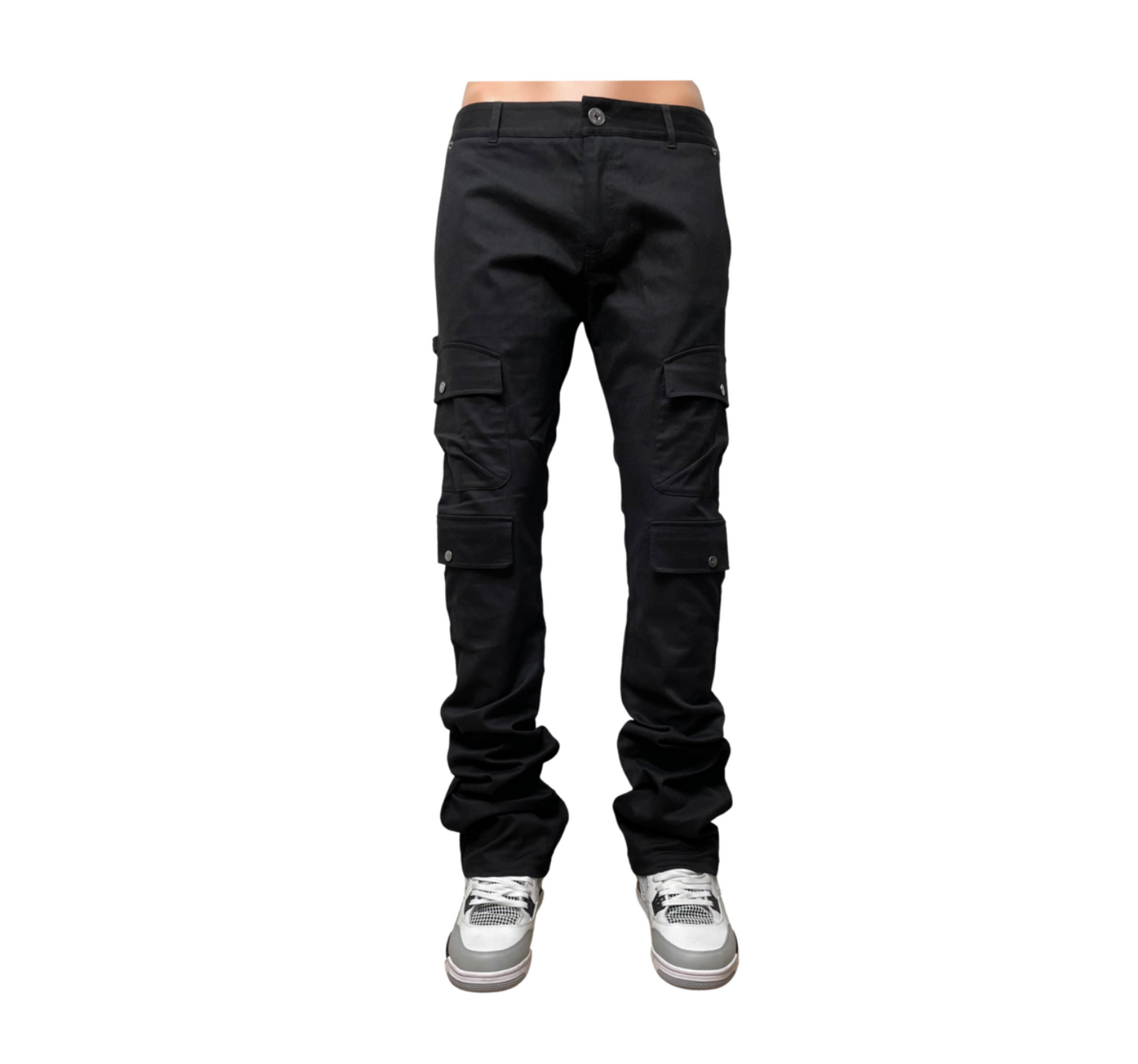 GN166  - Charcoal Black  Stacked Geniune Pants