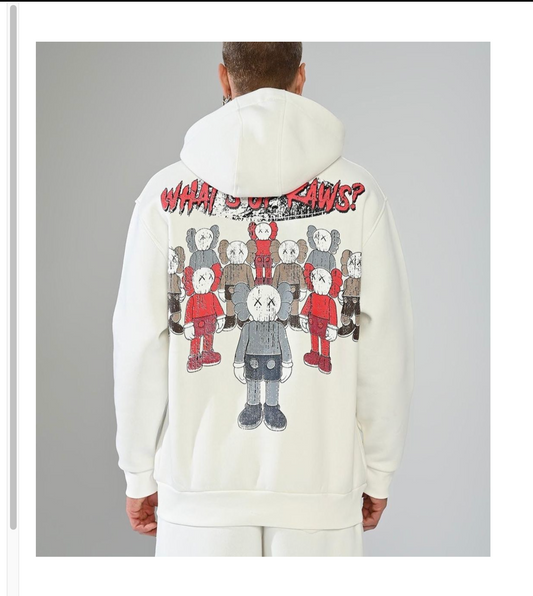 What's Up Kaws Hoodie - White