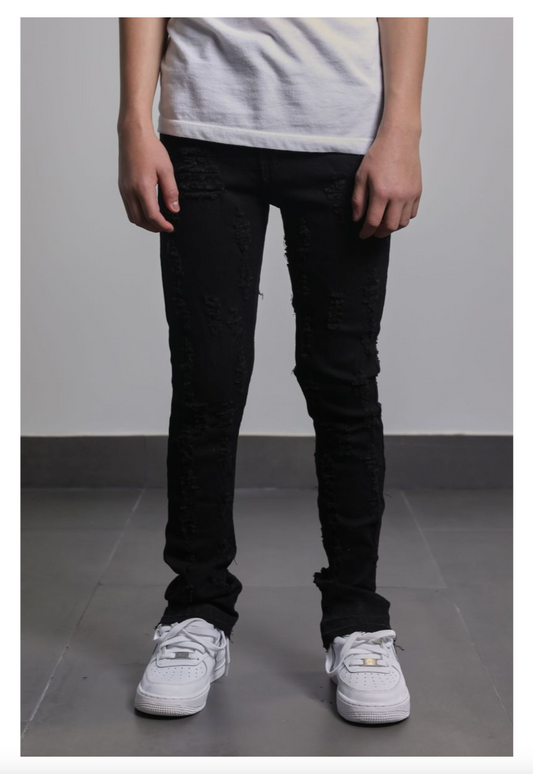 Shatter Stacked Jeans (AJK3044 Jet Black)