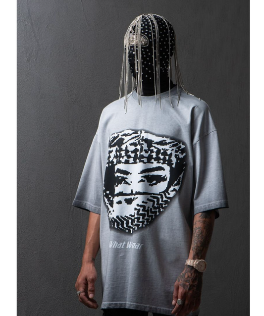 Gangs Bro Acid Washed T-Shirt (ASD266 Light Grey)