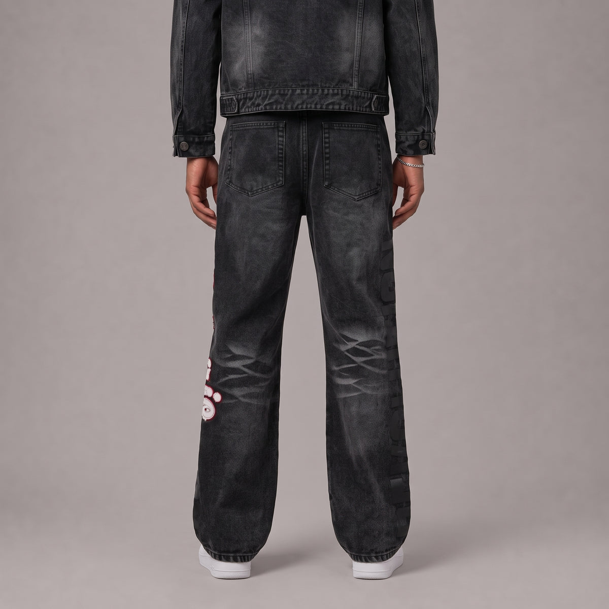 2026 Varsity Graphic Denim Jeans - Men's Streetwear Pants