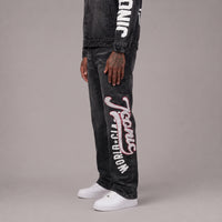 2026 Varsity Graphic Denim Jeans - Men's Streetwear Pants