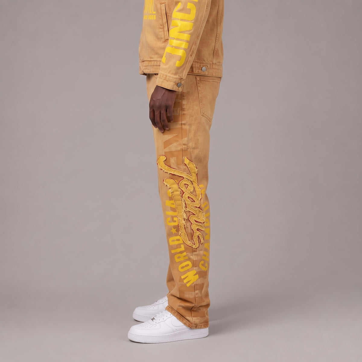 2026 Varsity Graphic Denim Jeans - Men's Streetwear Pants