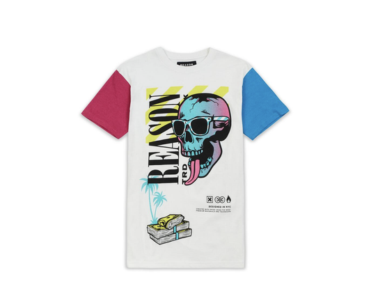 S23-11 MONEY SKULL TEE WHT