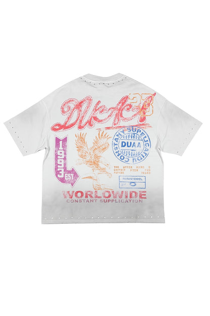 Duaa WorldWide Oversized Tee - Washed Grey