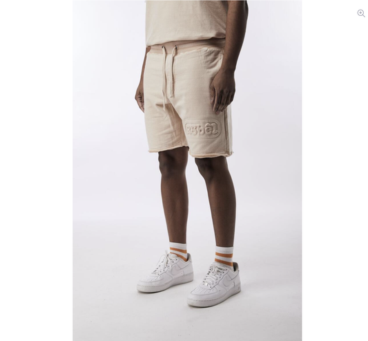 631-901 Rebel Embossed Fleece Shorts - Beige