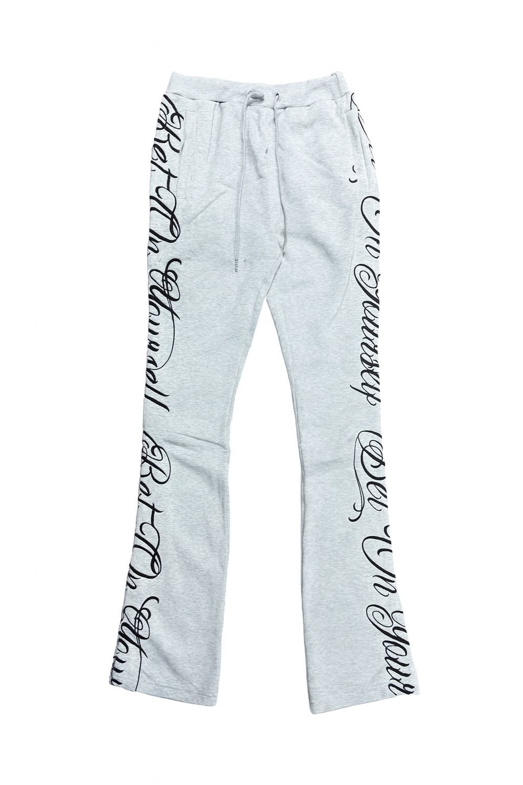 Bet On Yourself Stacked Sweats - Grey