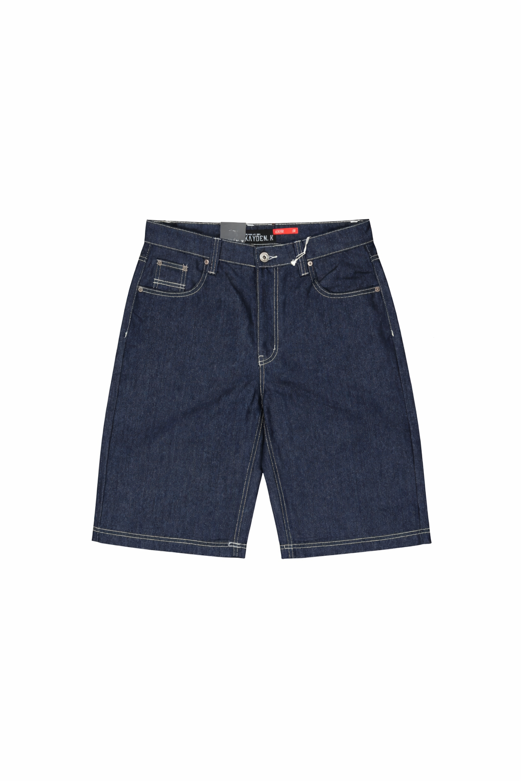 White Stitch Denim Jorts - Blue