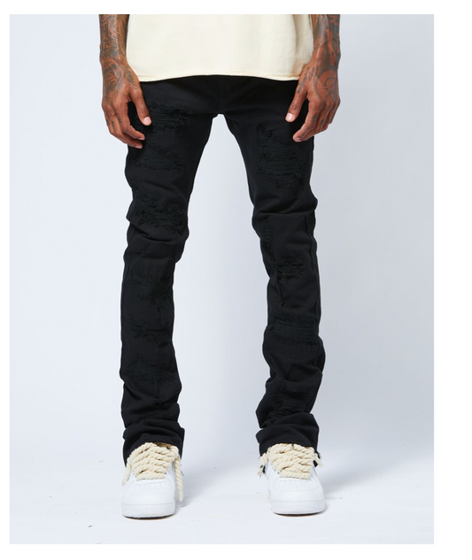 Jay Stacked Jeans (AJD3038 Black)