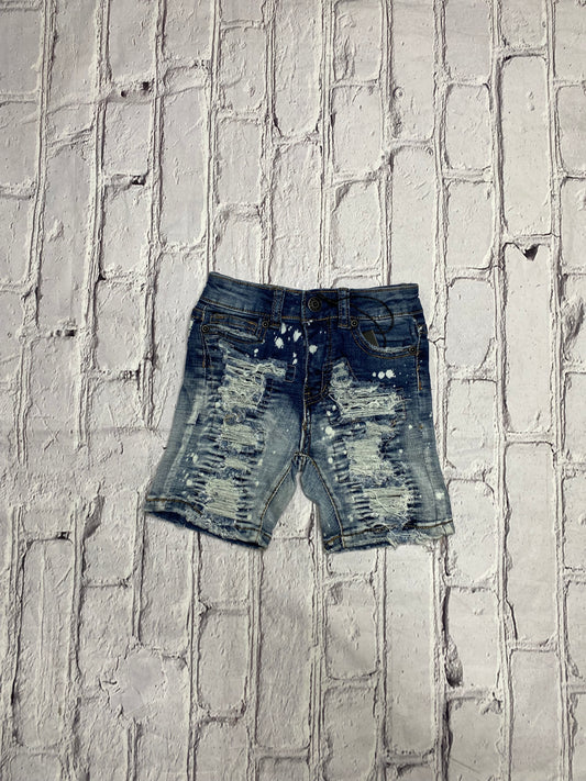 8TM7346D- Blue Bleach Wash Shorts