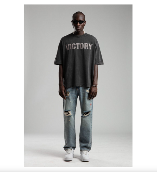 Victory Acid Washed T-Shirt - Grey