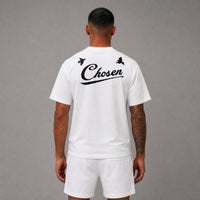 444 Short Sleeve French Terry Crew - White (CS4005 Tee)