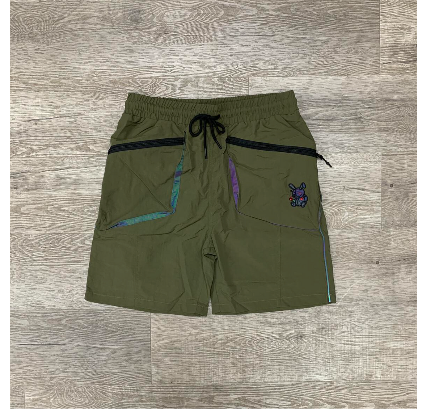 Nylon Short Pants W/ Cargo Pocket - Olive (SP107)