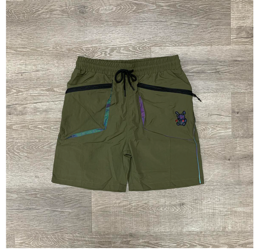 Nylon Short Pants W/ Cargo Pocket - Olive (SP107)