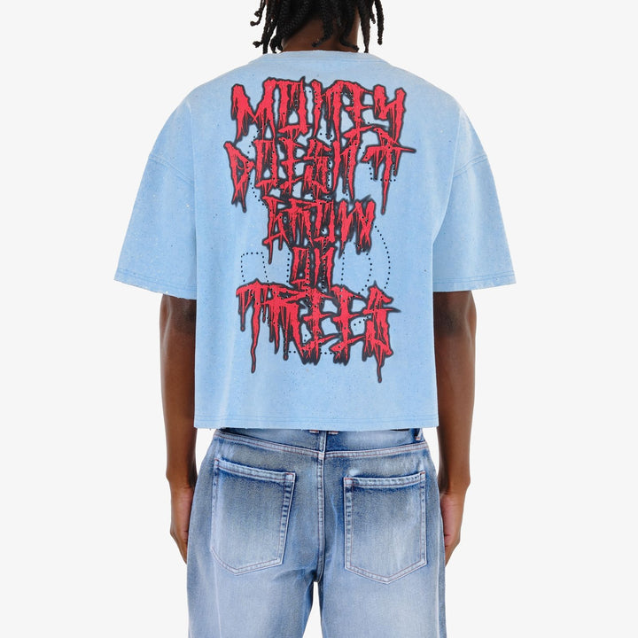 Money Mouth Cropped Tee - Blue