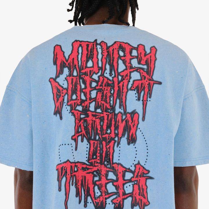 Money Mouth Cropped Tee - Blue