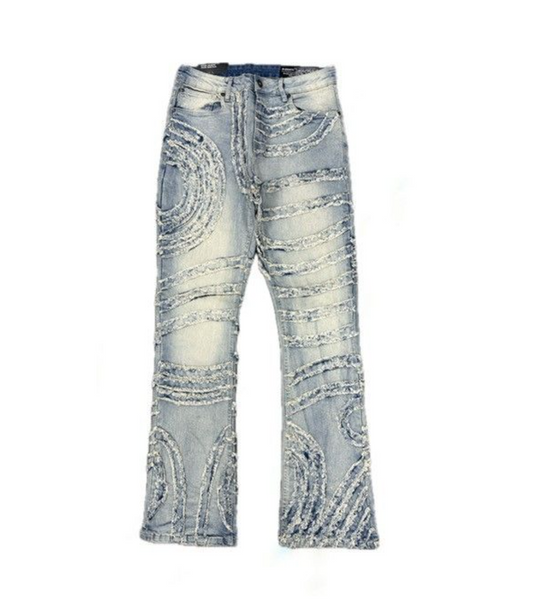 Men's Flare Fit Fashion Jeans - Sand Blue (MS-80375)