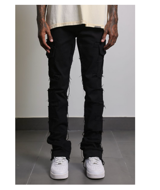 Santo Stacked Jeans Jet Black (AJD3030 Santo)