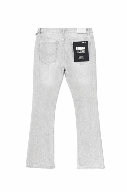 Rhinestone Skinny Jeans - Grey