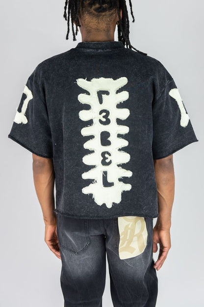 Cropped F.terry W/ Bone Patches Tee - White