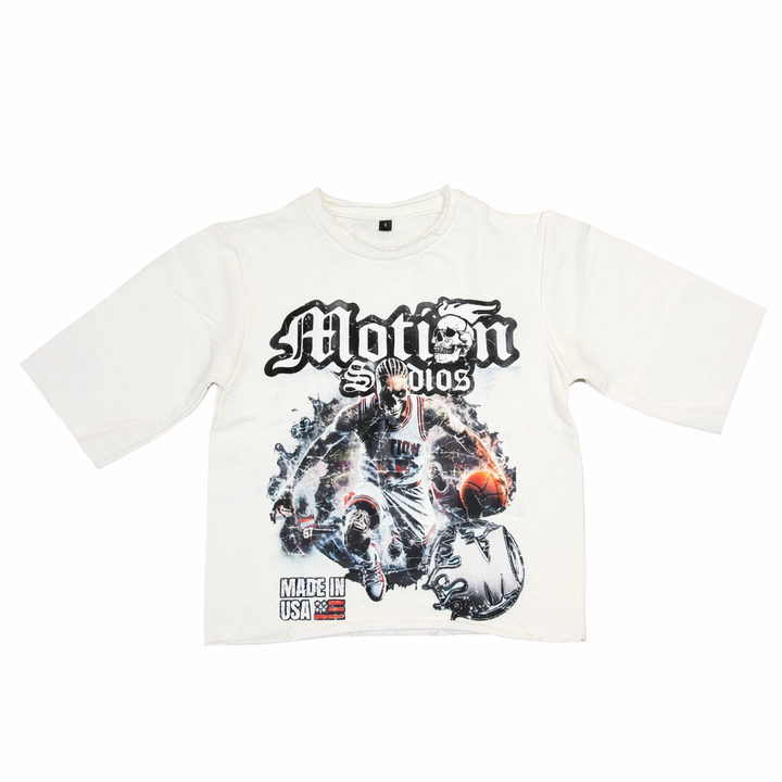 Motion Kids Cropped Tee - White