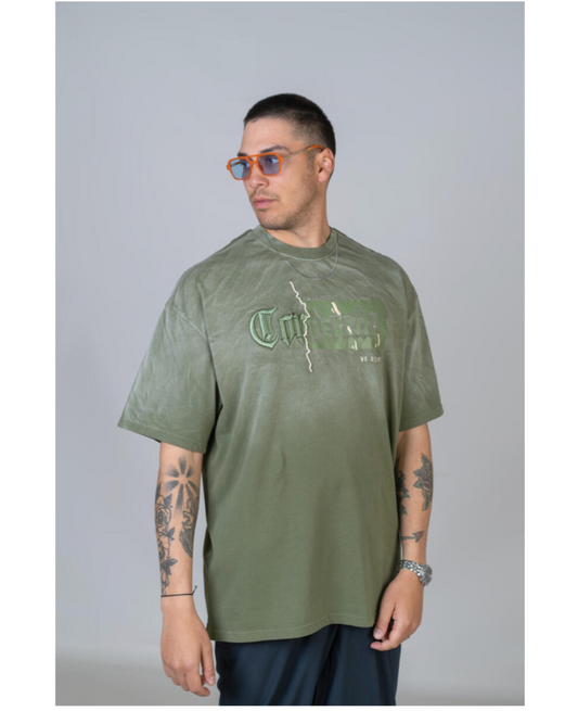 ASD326 Green - acid wash tee