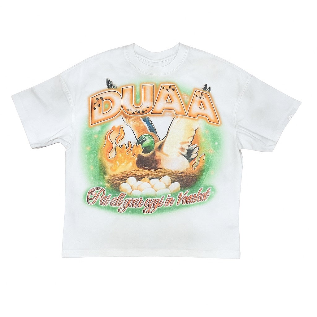 Duaa Duck Basket Oversized Tee - Off White