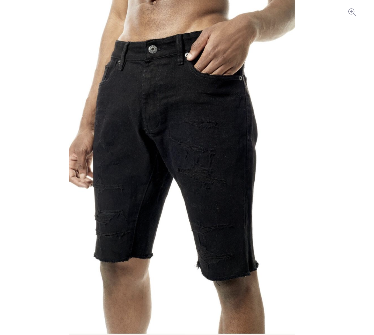 UB107 - Jet Black Denim Shorts