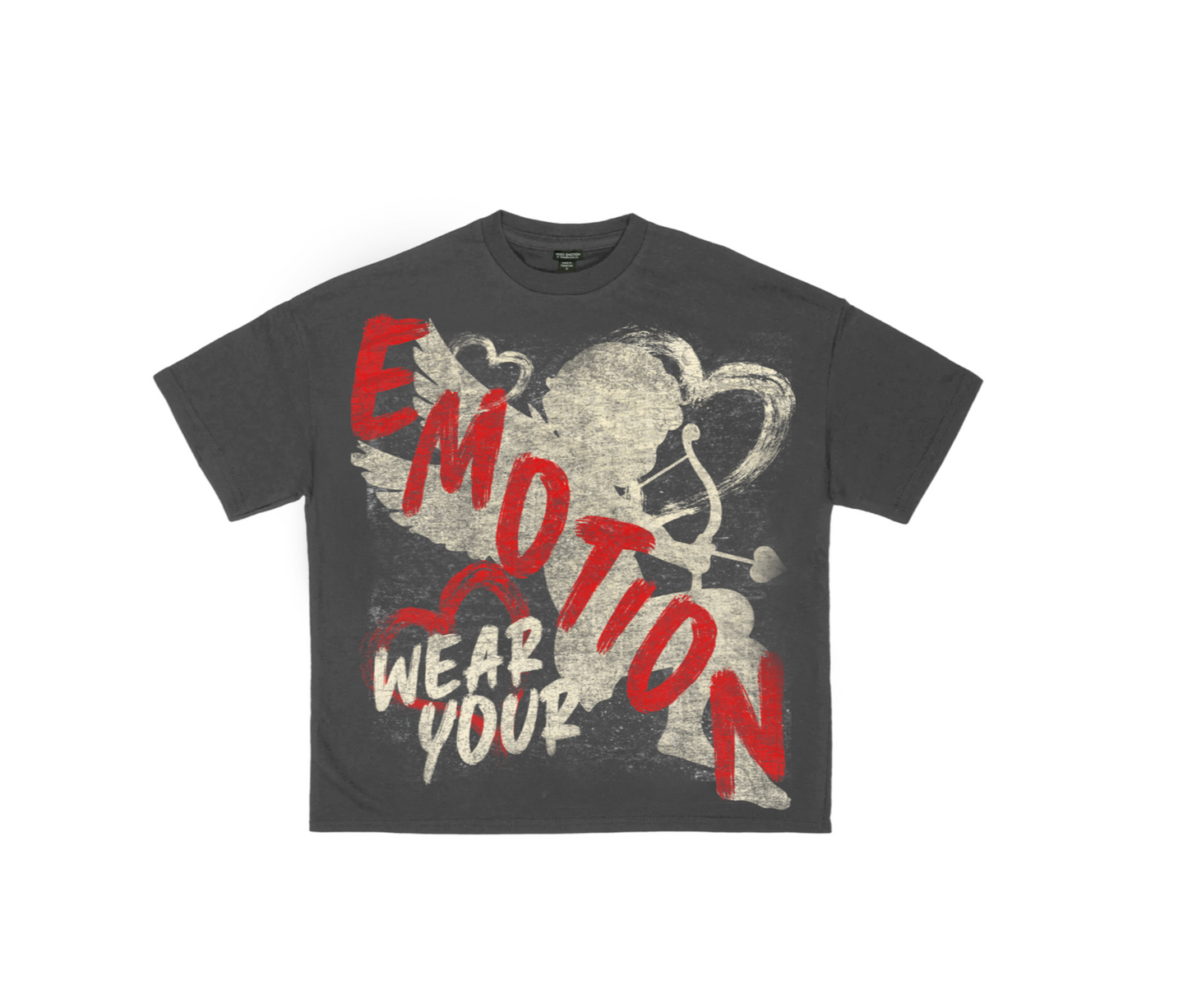 “Emotion” Double Graphic Tee - Grey