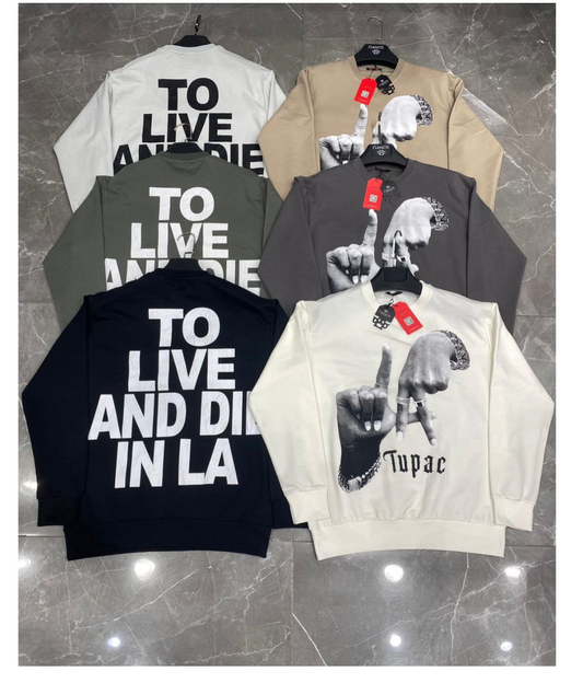 To Live Die In La - Khaki Sweatshirt GG69