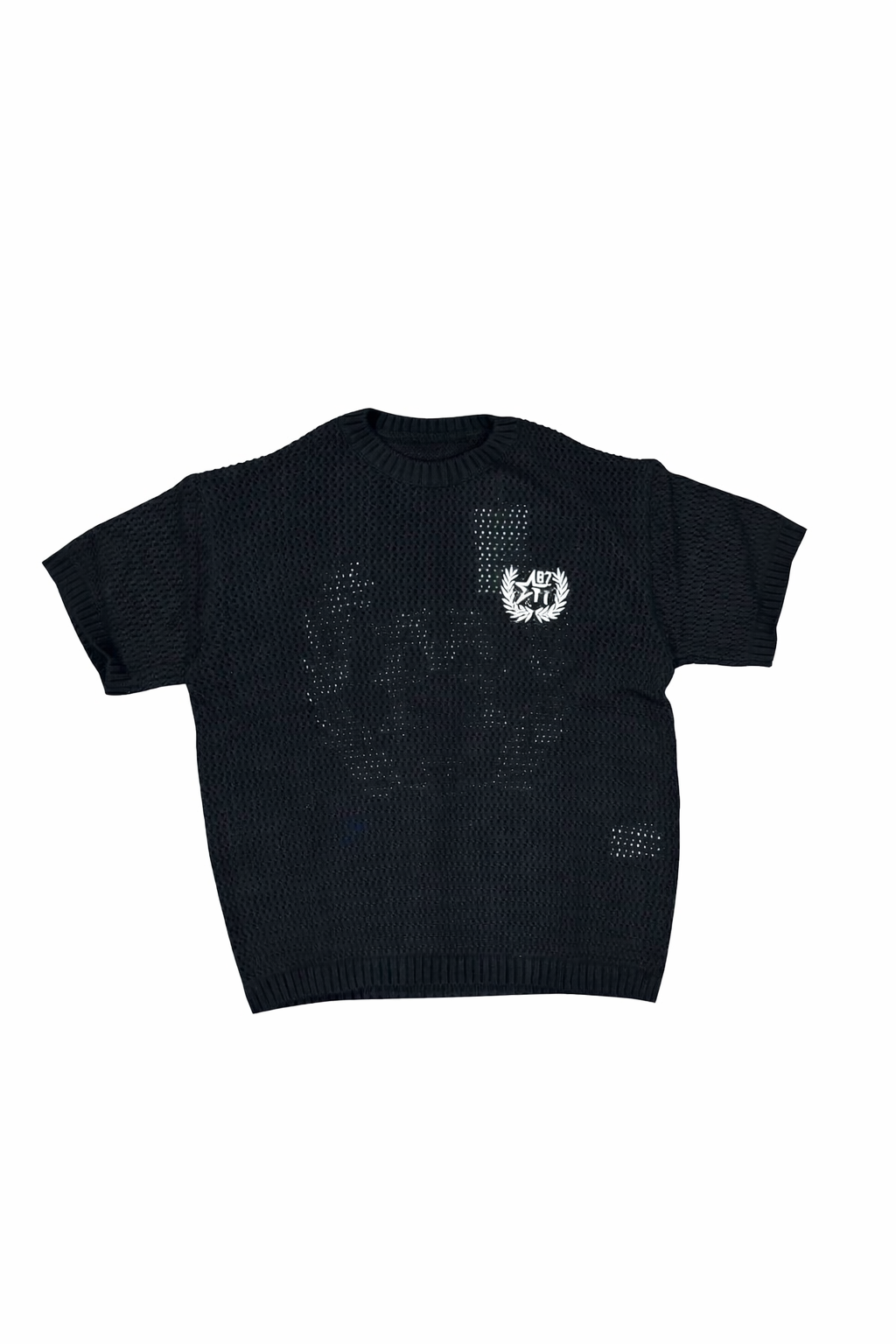 Knitted College Tee - Black