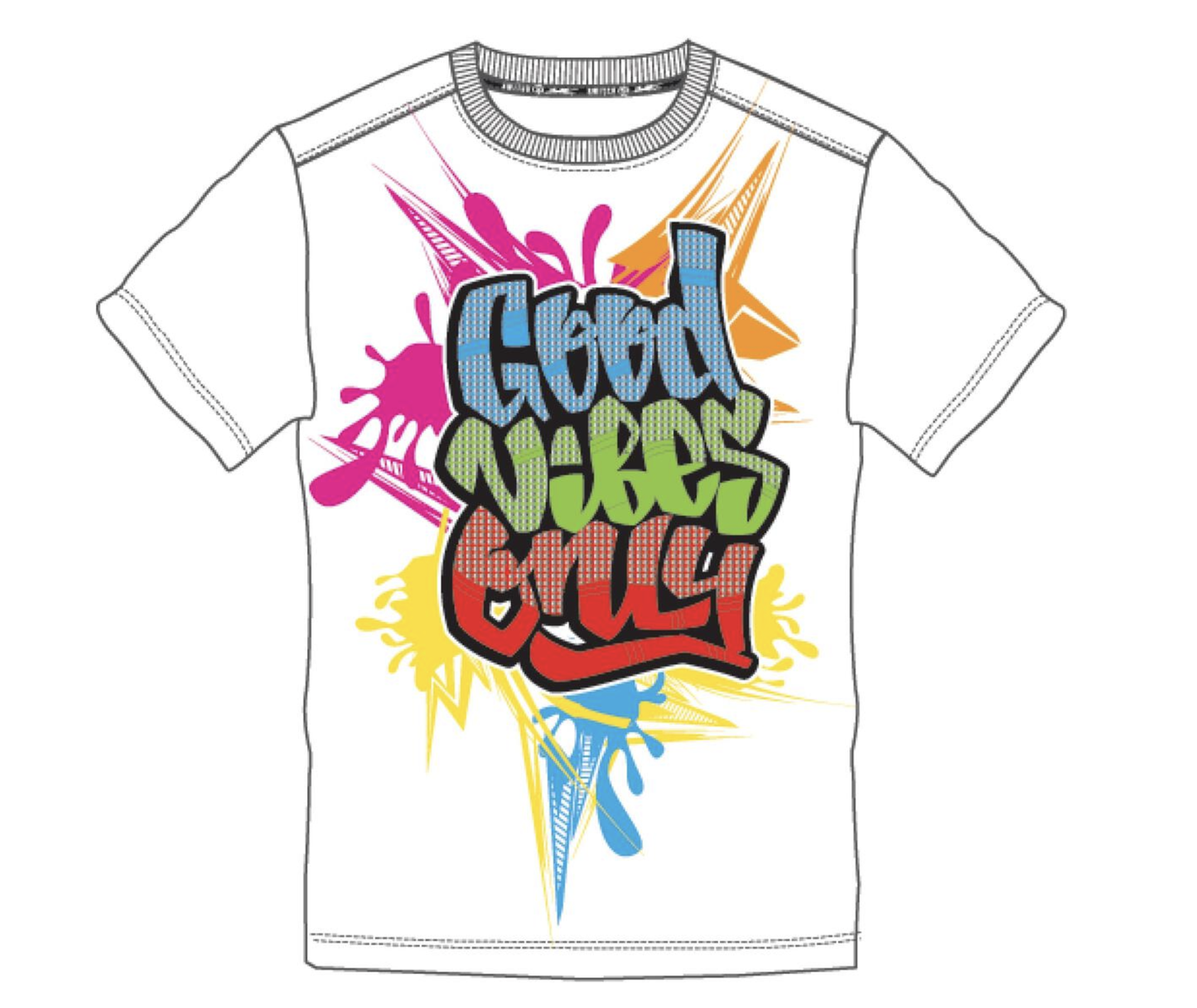 SF1050-WHITE GOOD VIBES TEE