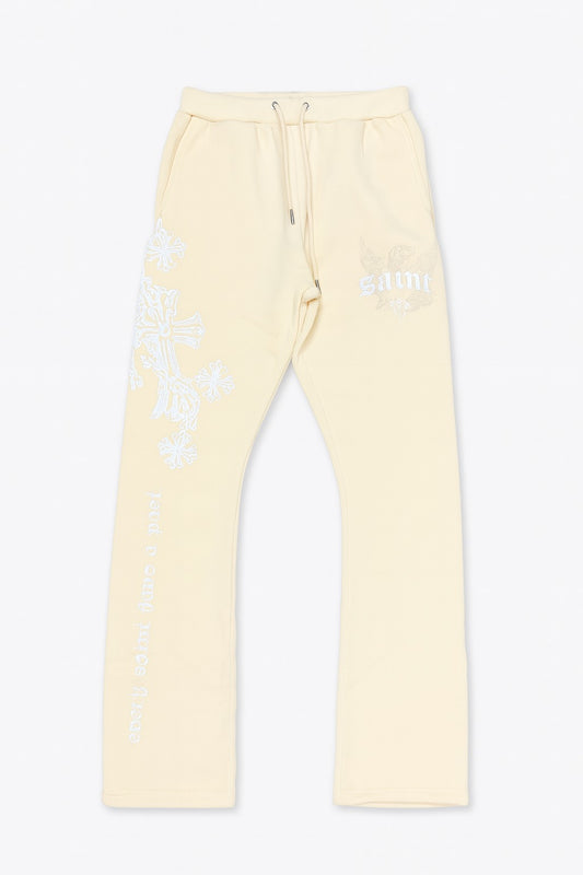 Saint Stacked Sweats - Cream